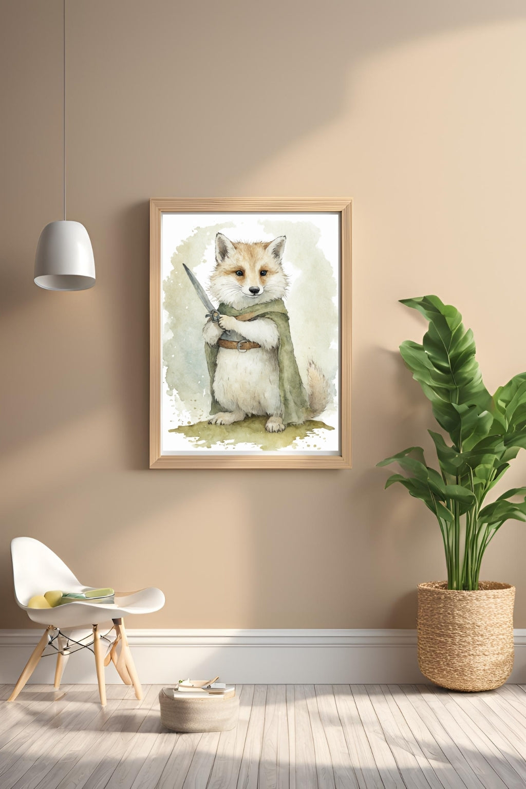 Brave Fox Warrior Digital Wall Art - Fluffy Cutes Arts