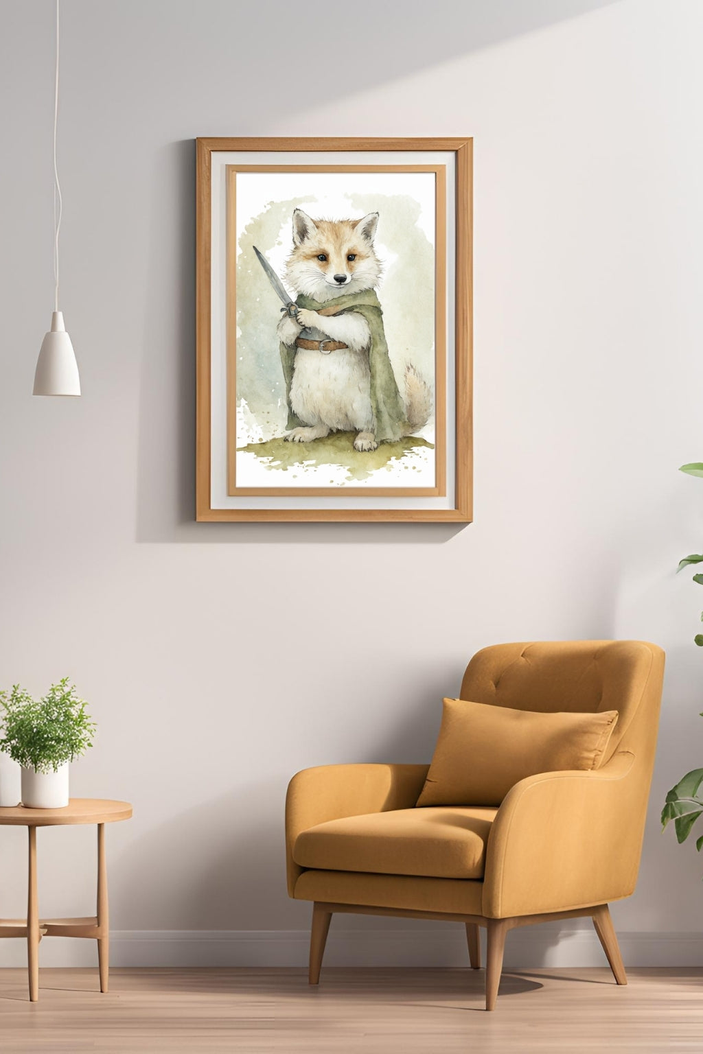 Brave Fox Warrior Digital Wall Art - Fluffy Cutes Arts