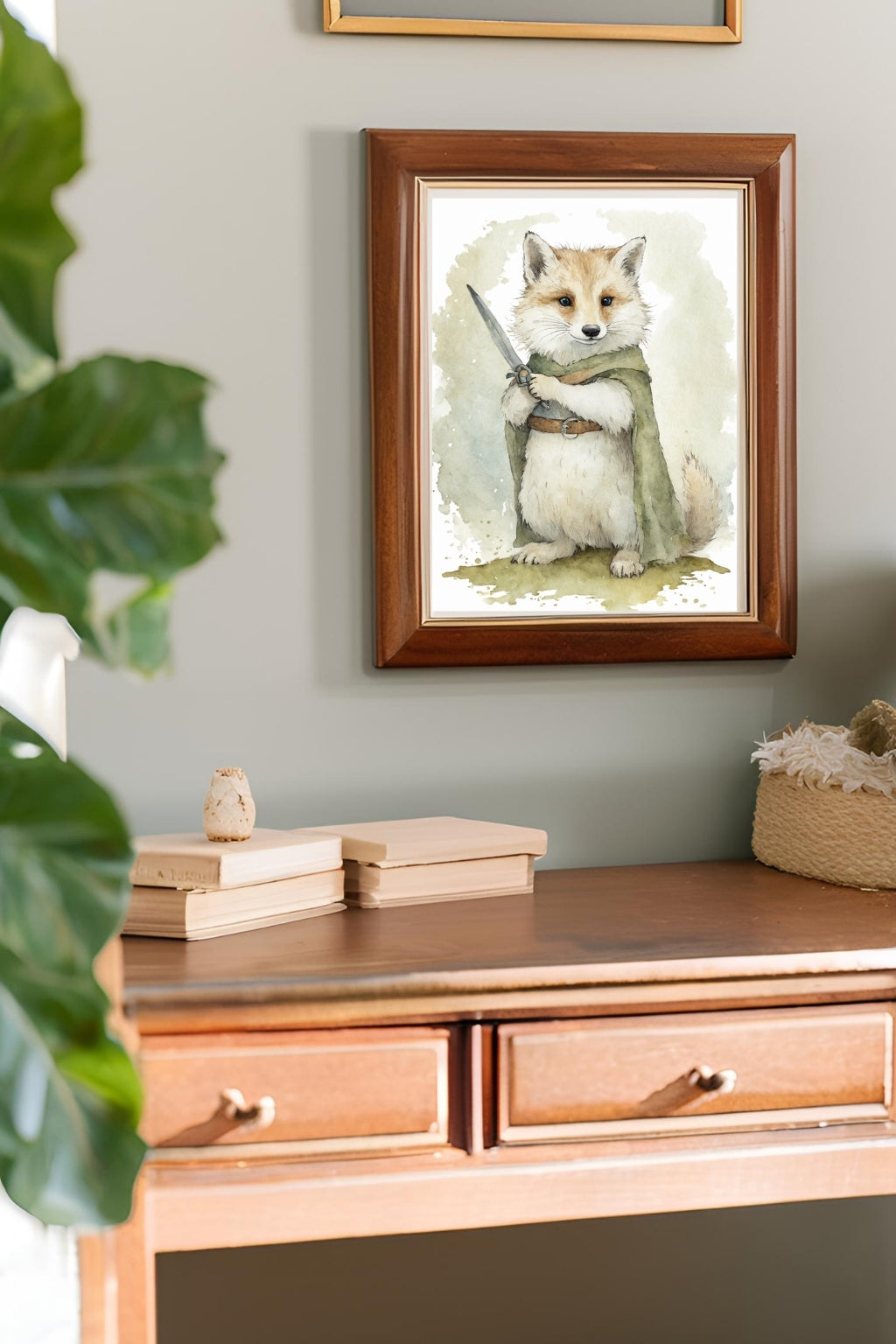 Brave Fox Warrior Digital Wall Art - Fluffy Cutes Arts