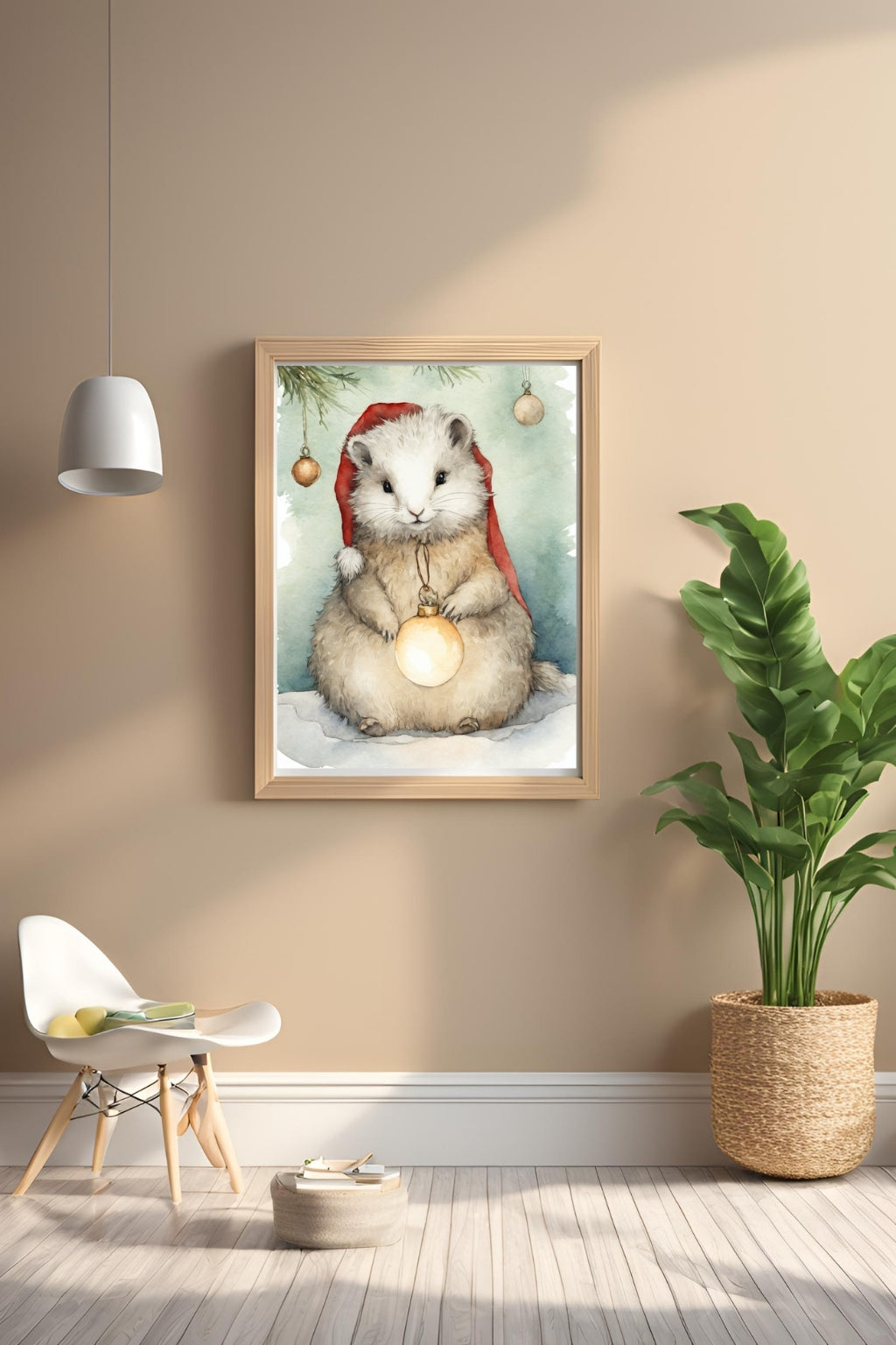 Christmas Hamster Spirit Digital Wall Art - Fluffy Cutes Decor