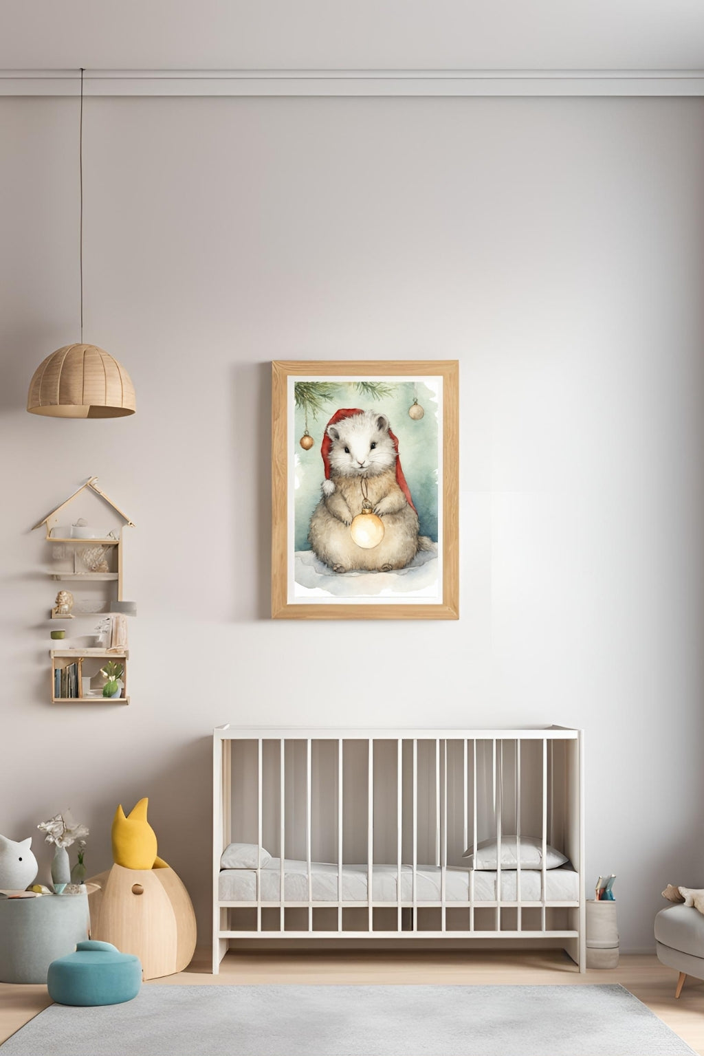 Christmas Hamster Spirit Digital Wall Art - Fluffy Cutes Decor