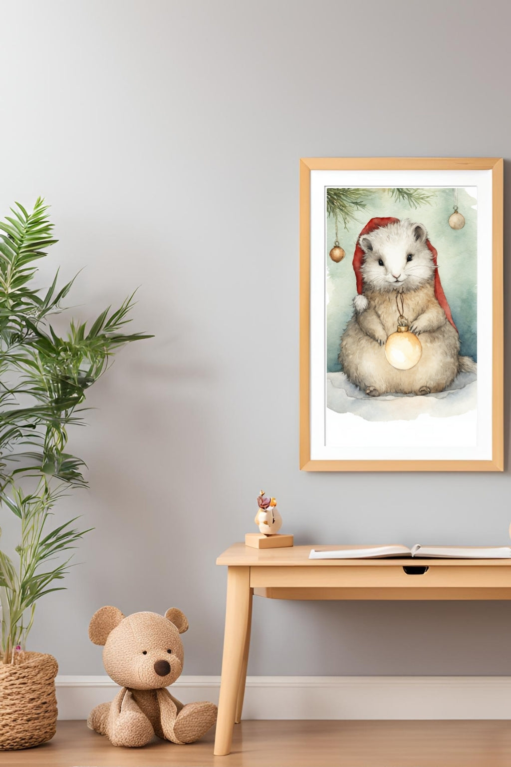 Christmas Hamster Spirit Digital Wall Art - Fluffy Cutes Decor