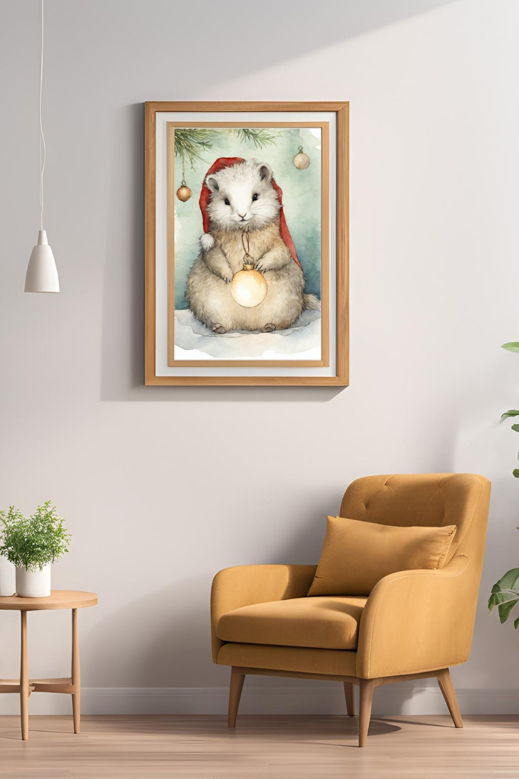 Christmas Hamster Spirit Digital Wall Art - Fluffy Cutes Decor