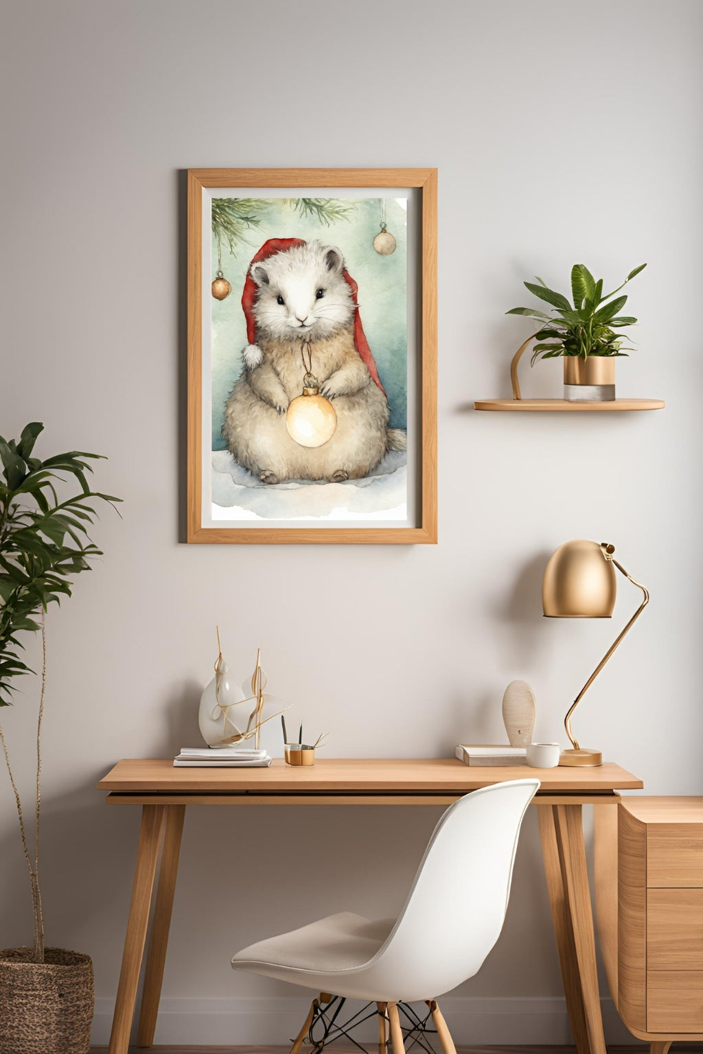 Christmas Hamster Spirit Digital Wall Art - Fluffy Cutes Decor