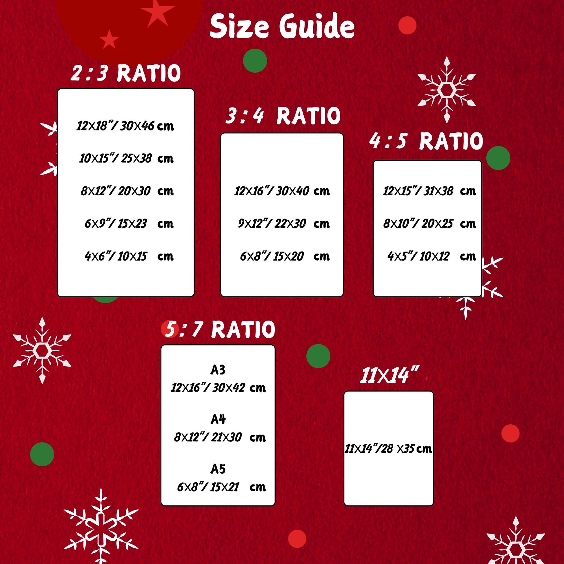 Christmas Mouse Digital Wall Art Size Guide - Fluffy Cutes Art