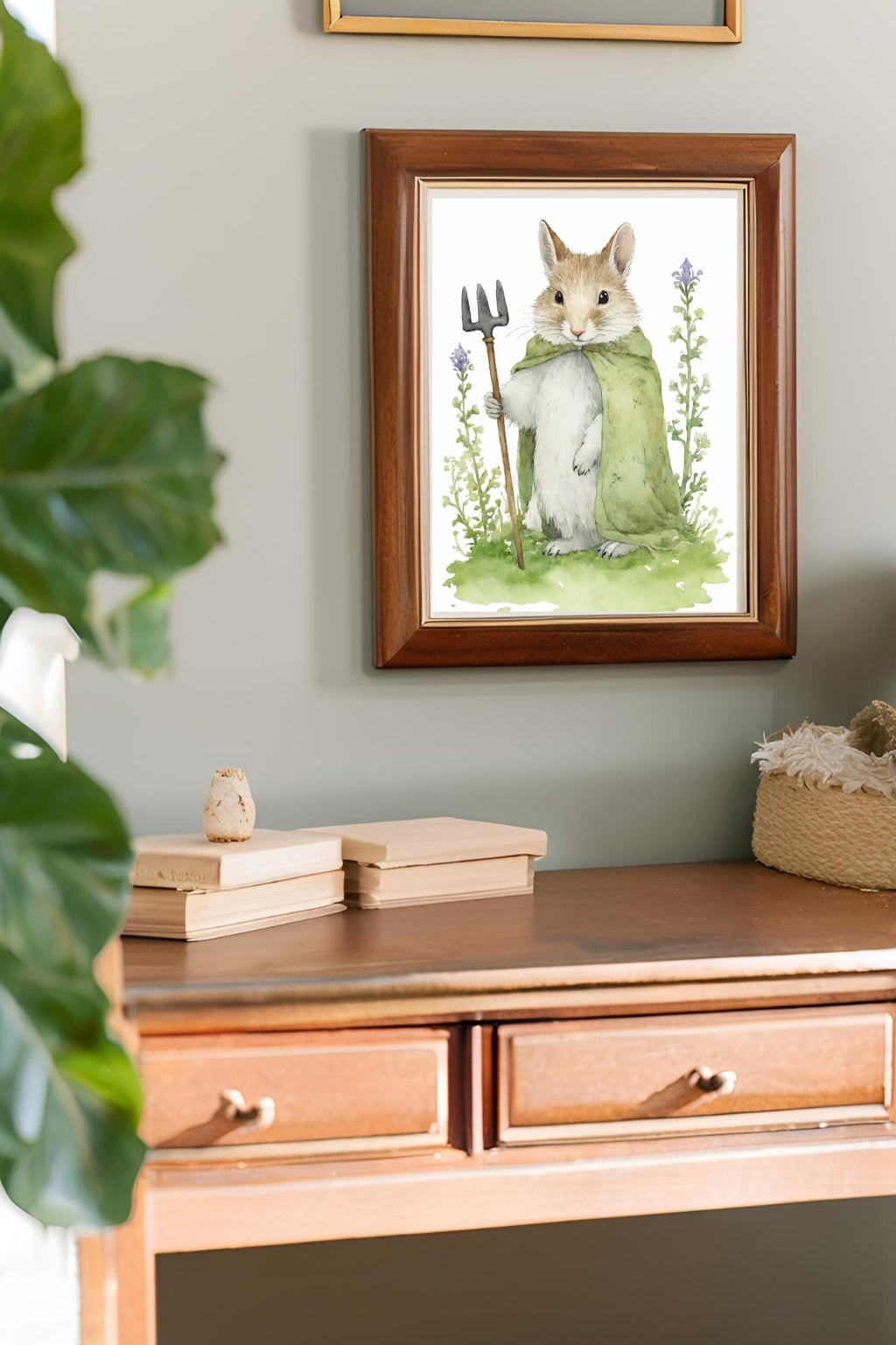 Cute Garden Mouse Digital Wall Decor - Fluffy Cutes Art