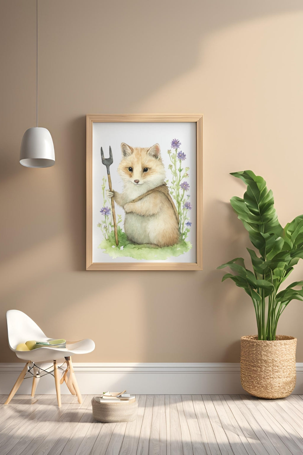 Charming Garden Fox Digital Wall Decor - FluffyCutes Art