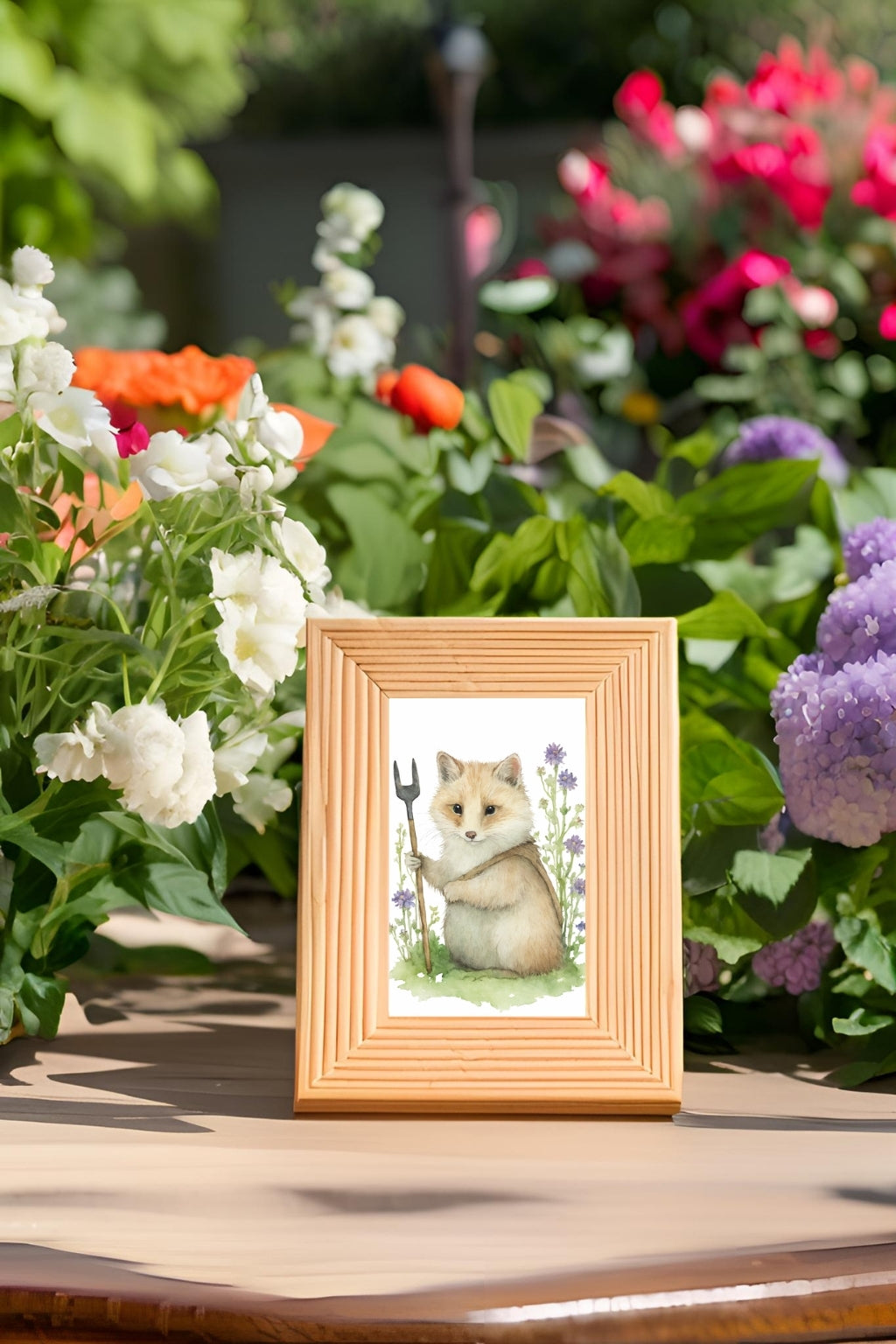 Charming Garden Fox Digital Wall Decor - FluffyCutes Art