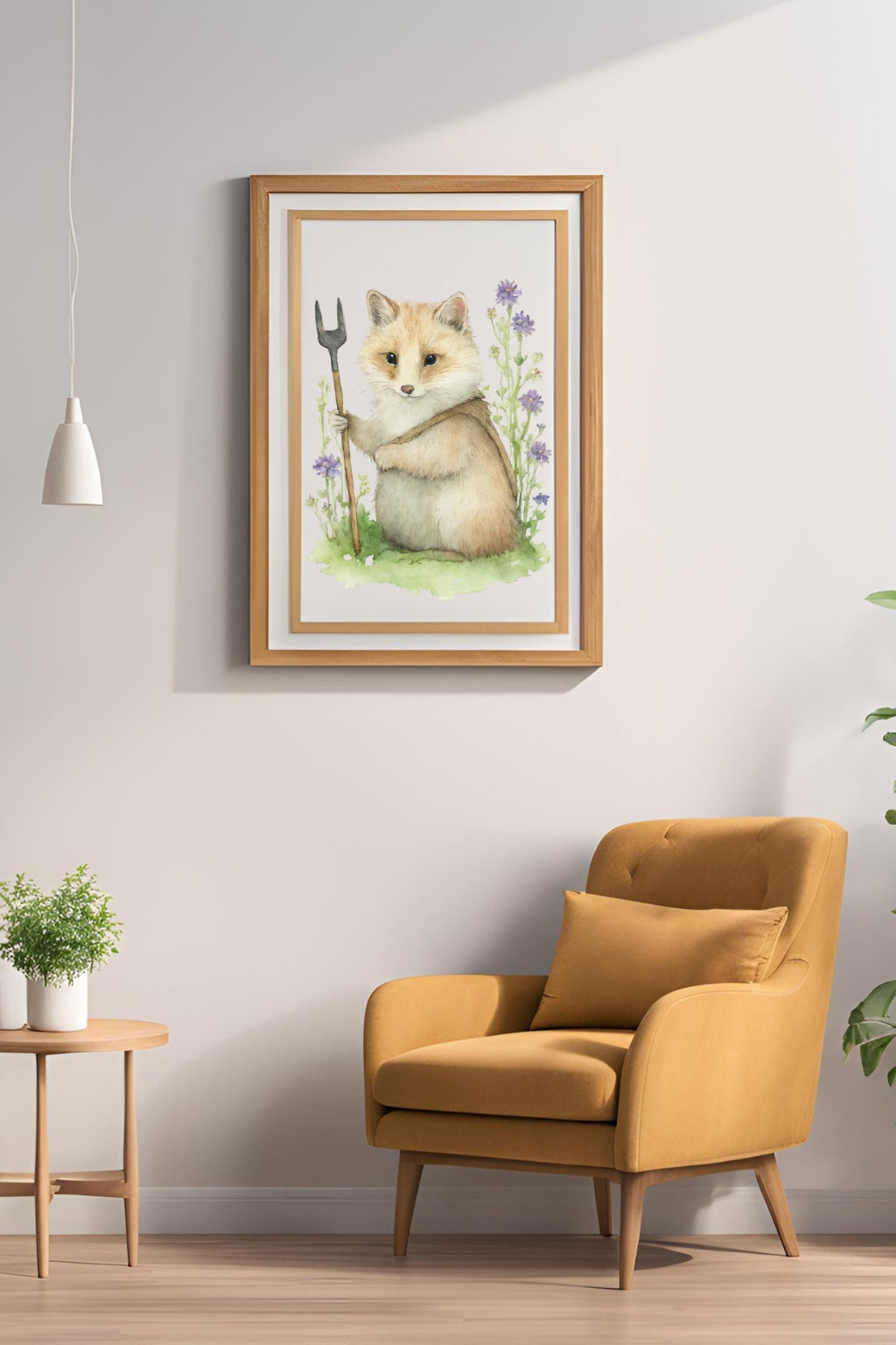 Charming Garden Fox Digital Wall Decor - FluffyCutes Art