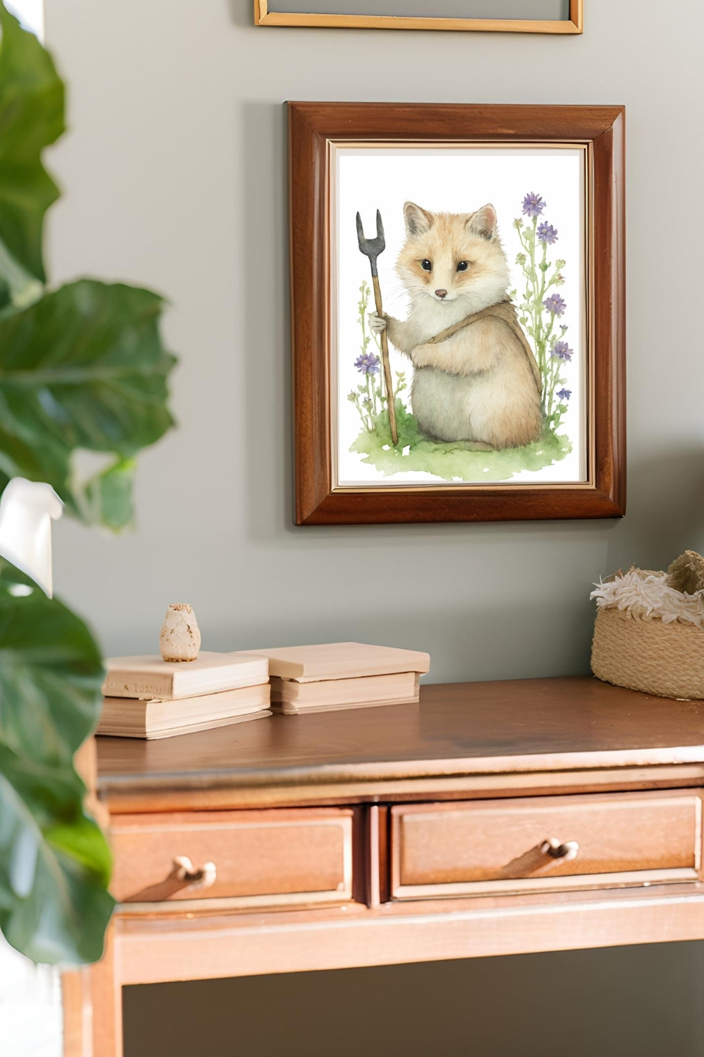 Charming Garden Fox Digital Wall Decor - FluffyCutes Art