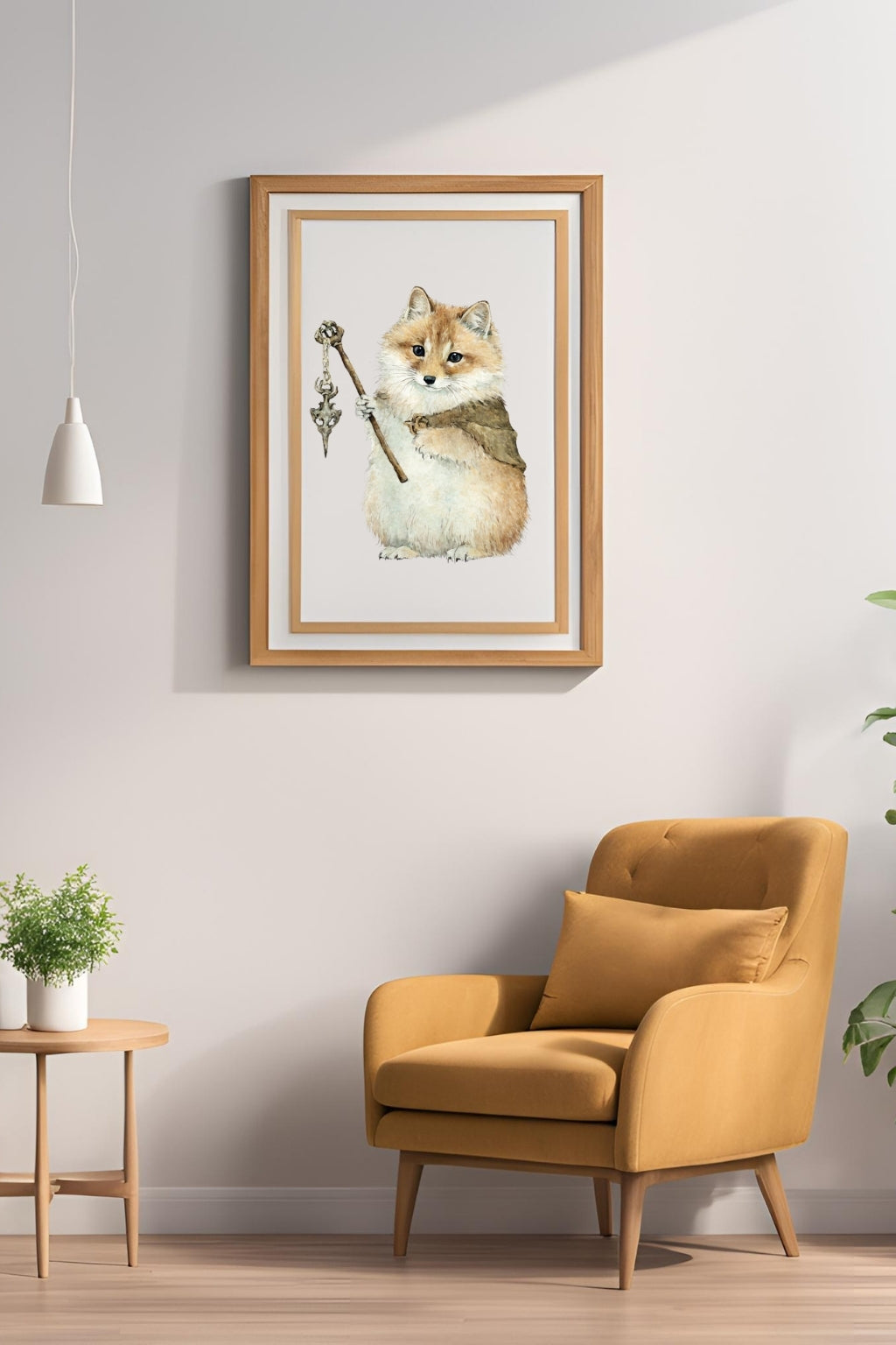 Little Brave Fox Mage Digital Wall Art - Fluffy Cutes Art