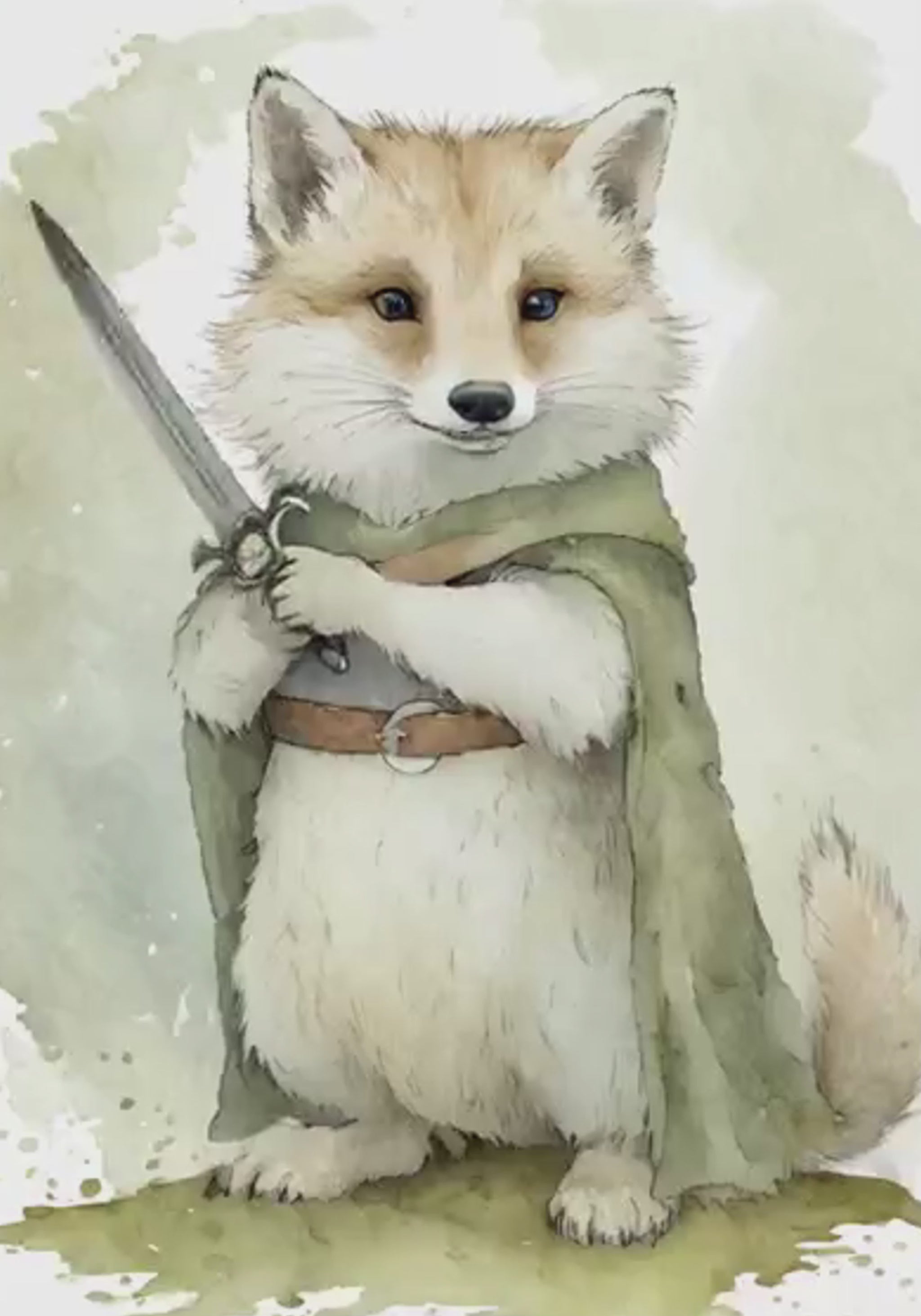 Brave Fox Warrior Digital Wall Art Video - Fluffy Cutes Arts