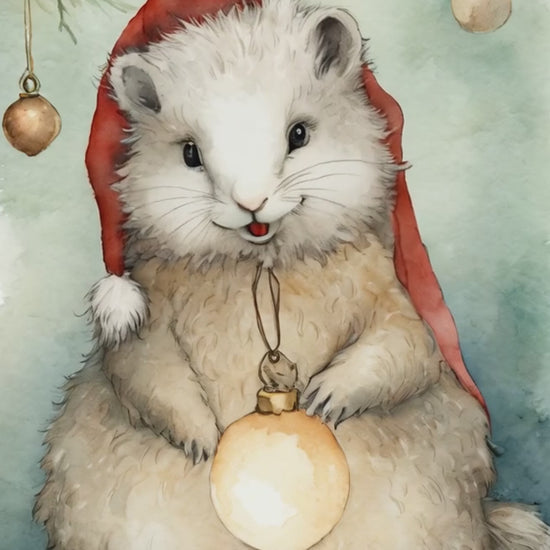 Christmas Hamster Spirit Digital Wall Art  Video - Fluffy Cutes Decor