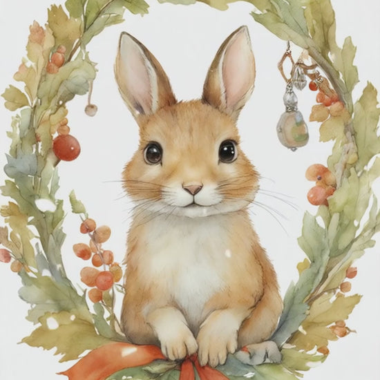 Christmas Bunny Spirit Digital Wall Art Video - Fluffy Cutes Art