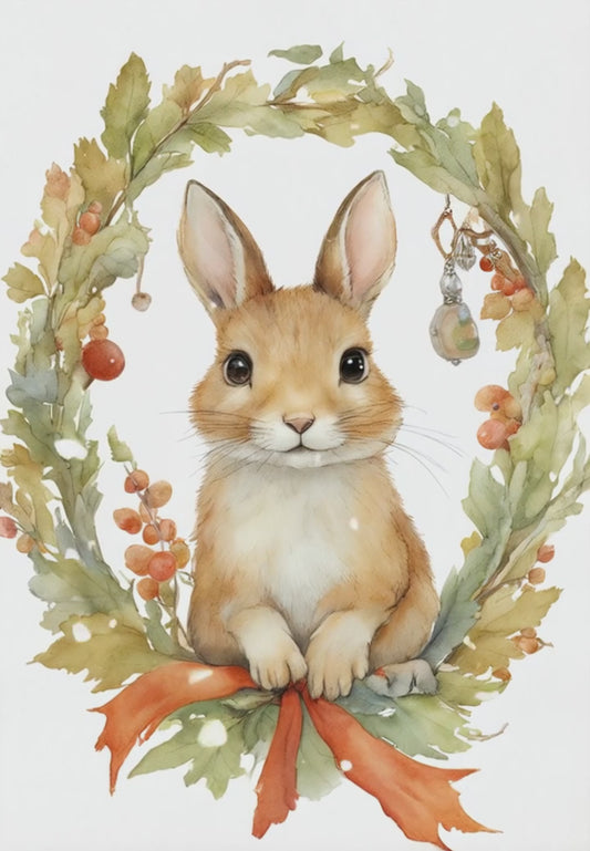 Christmas Bunny Spirit Digital Wall Art Video - Fluffy Cutes Art