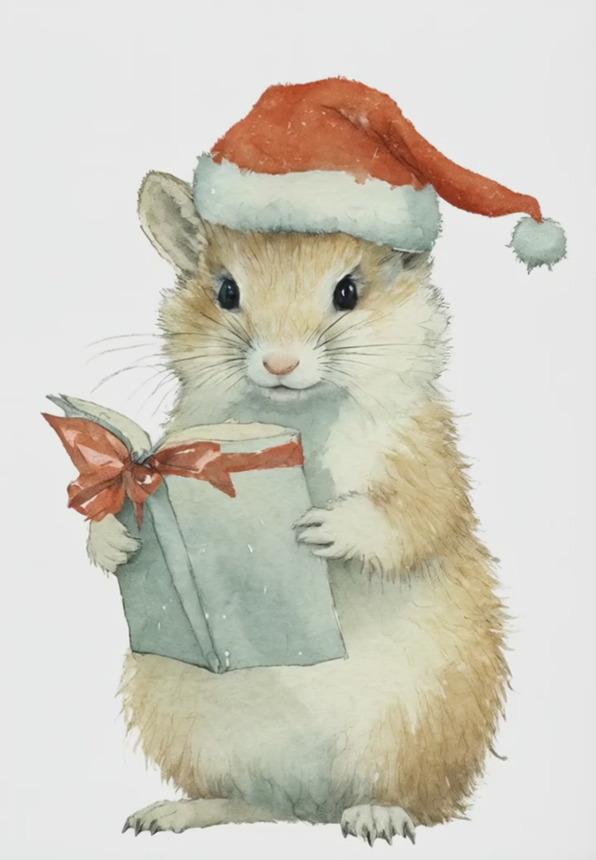 Xmas Wisdom Mouse Digital Wall Art Video - Fluffy Cutes Art