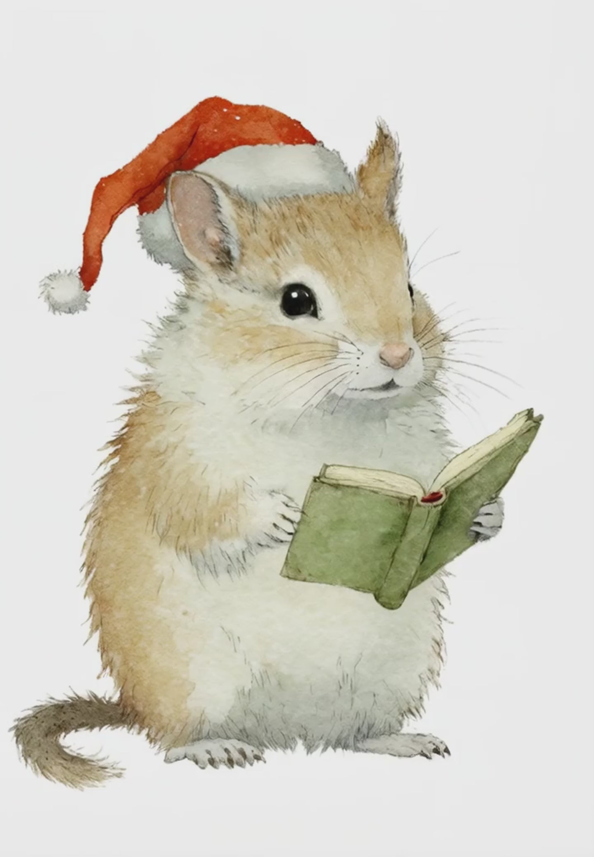 Cute Wisdom Christmas Mouse Digital Wall Art Video - Fluffy Cutes Art