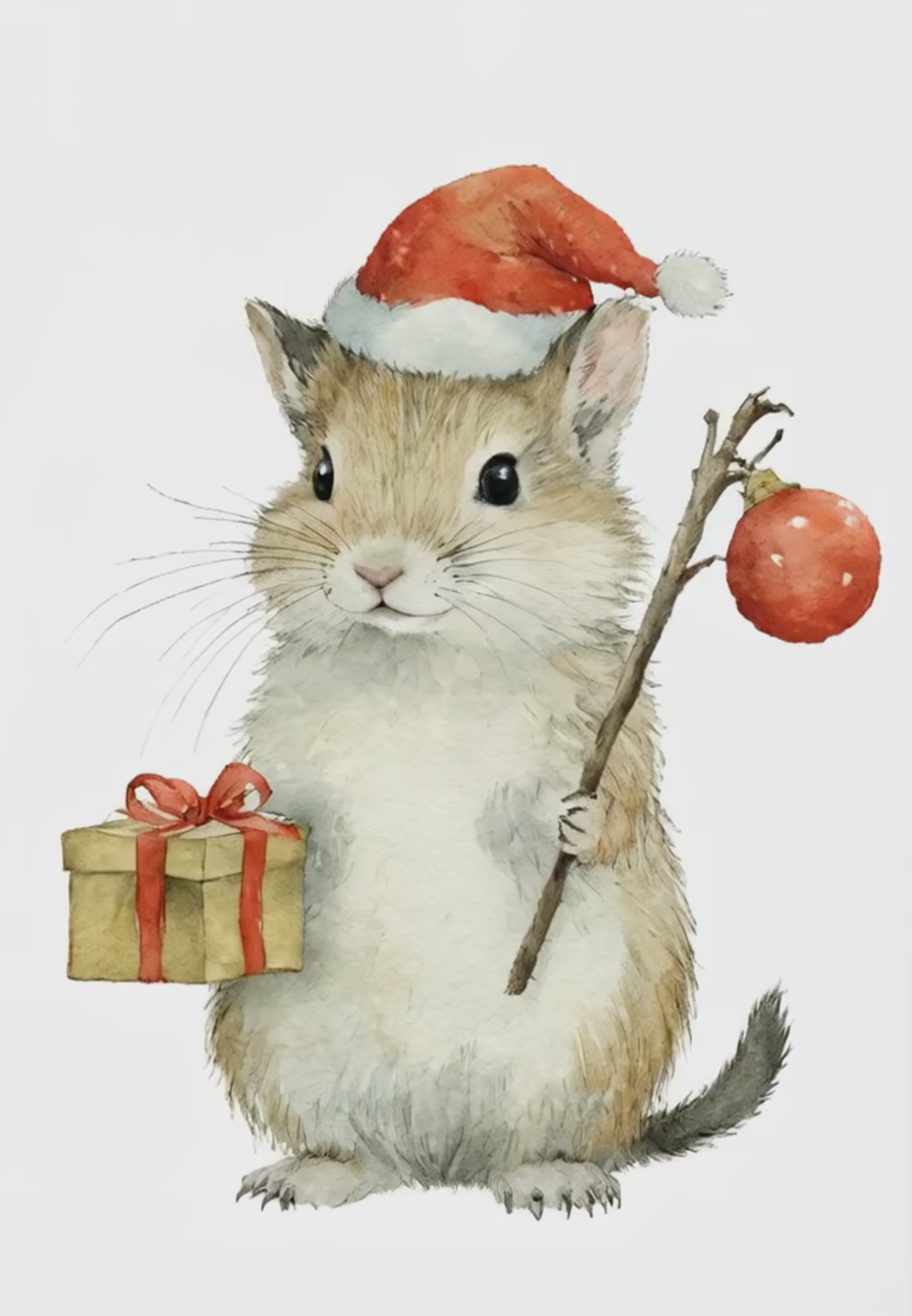 Christmas Mouse Digital Wall Art Video - Fluffy Cutes Art