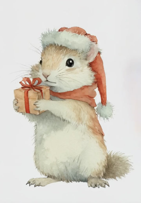 Christmas Squirrel Digital Wall Art Video - Fluffy Cutes Art