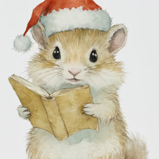 Christmas Wisdom Mouse Digital Wall Art Video - Fluffy Cutes Art