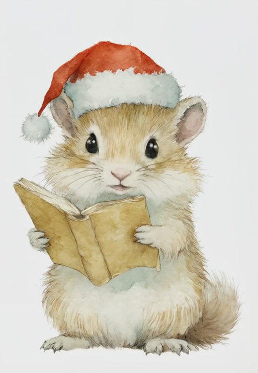 Christmas Wisdom Mouse Digital Wall Art Video - Fluffy Cutes Art