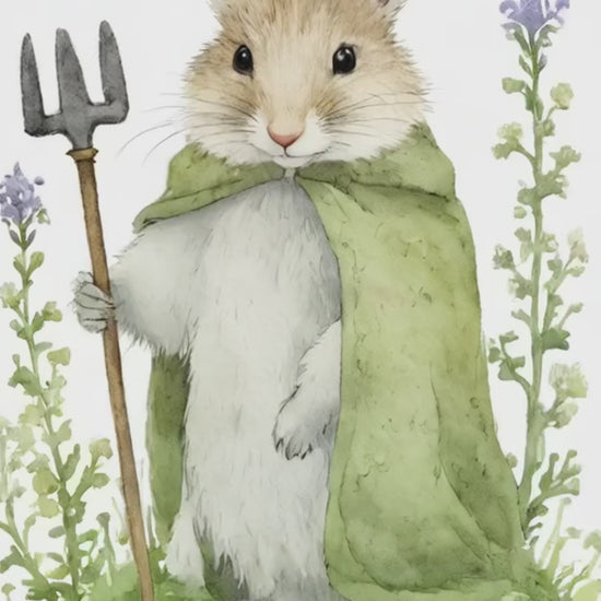 Cute Garden Mouse Digital Wall Decor Video - Fluffy Cutes Art