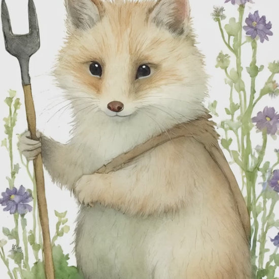 Charming Garden Fox Digital Wall Decor Video - FluffyCutes Art 