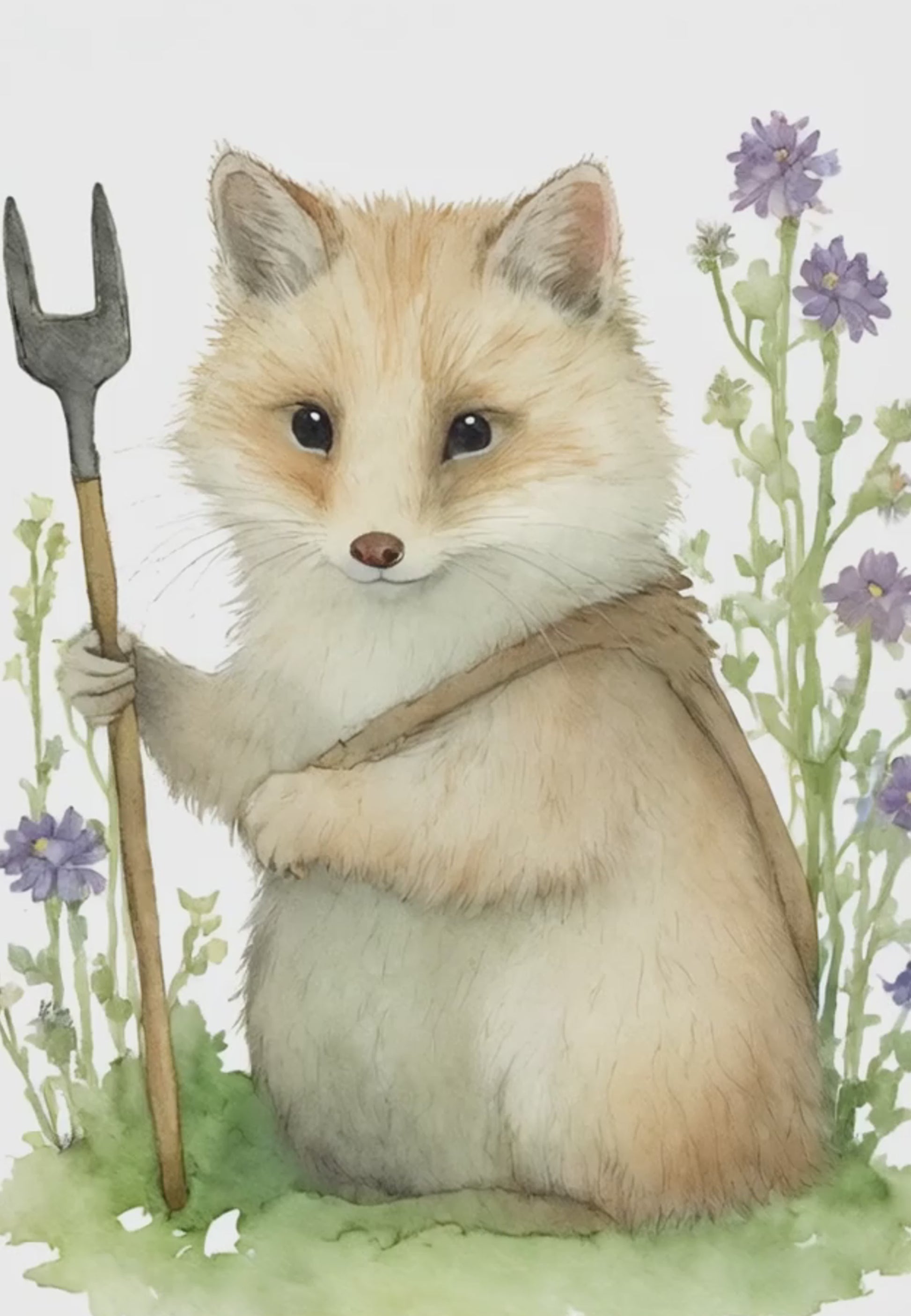 Charming Garden Fox Digital Wall Decor Video - FluffyCutes Art 